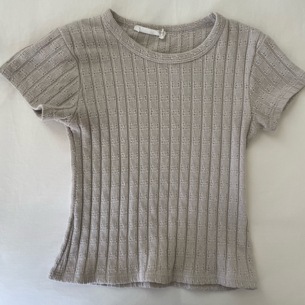 Grey Knit Baby Tee
